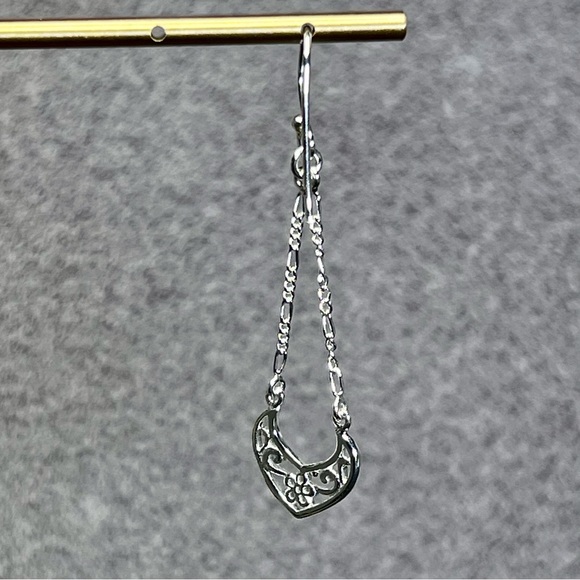 New Genuine 925 Sterling Silver Chain Drop French Wire Earrings Gift Box - Picture 6 of 8